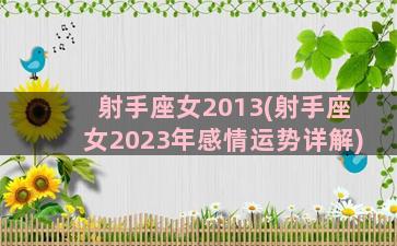 射手座女2013(射手座女2023年感情运势详解)